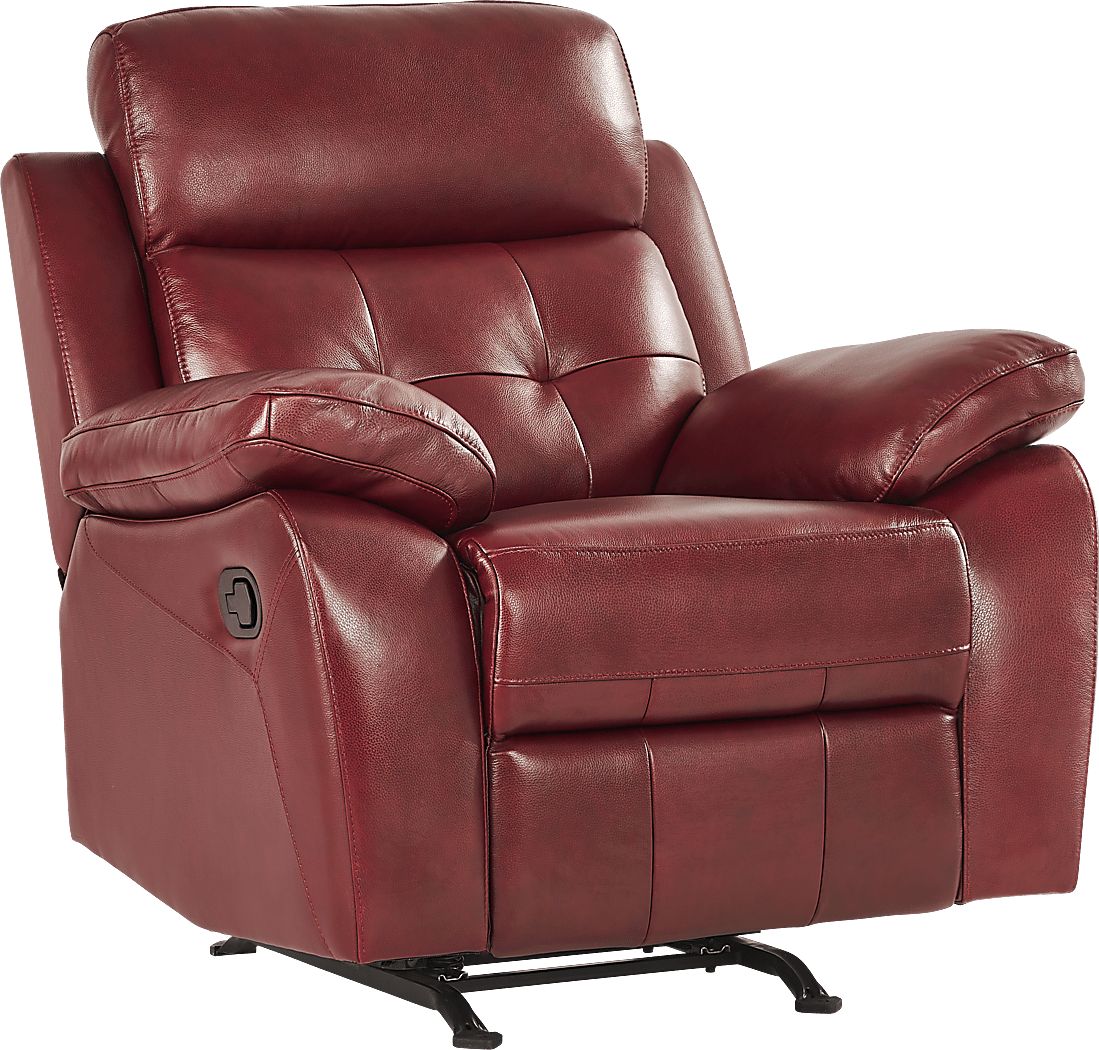 Red leather swivel recliner sale