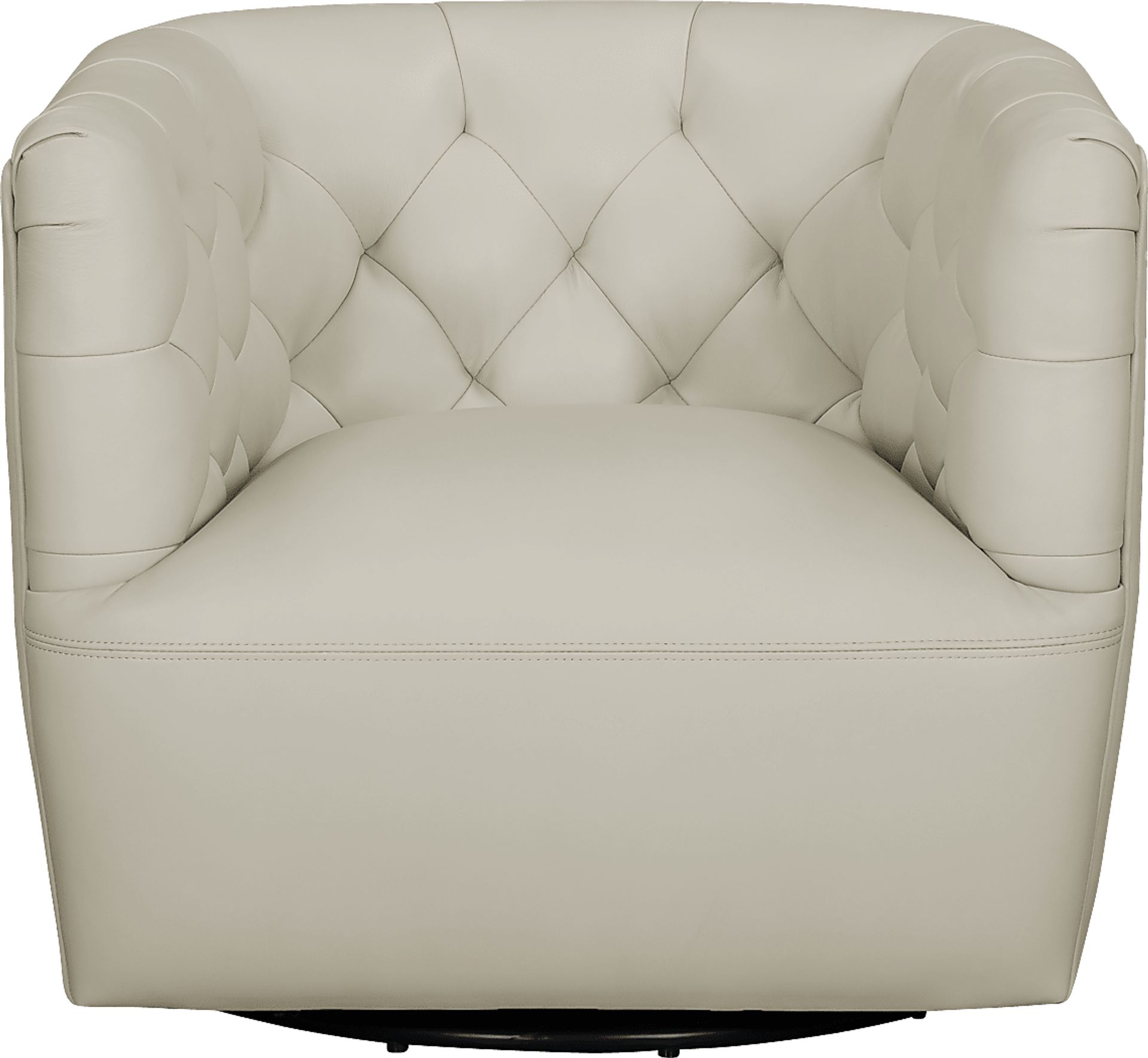Antonio Beige Leather Swivel Chair - Image 2