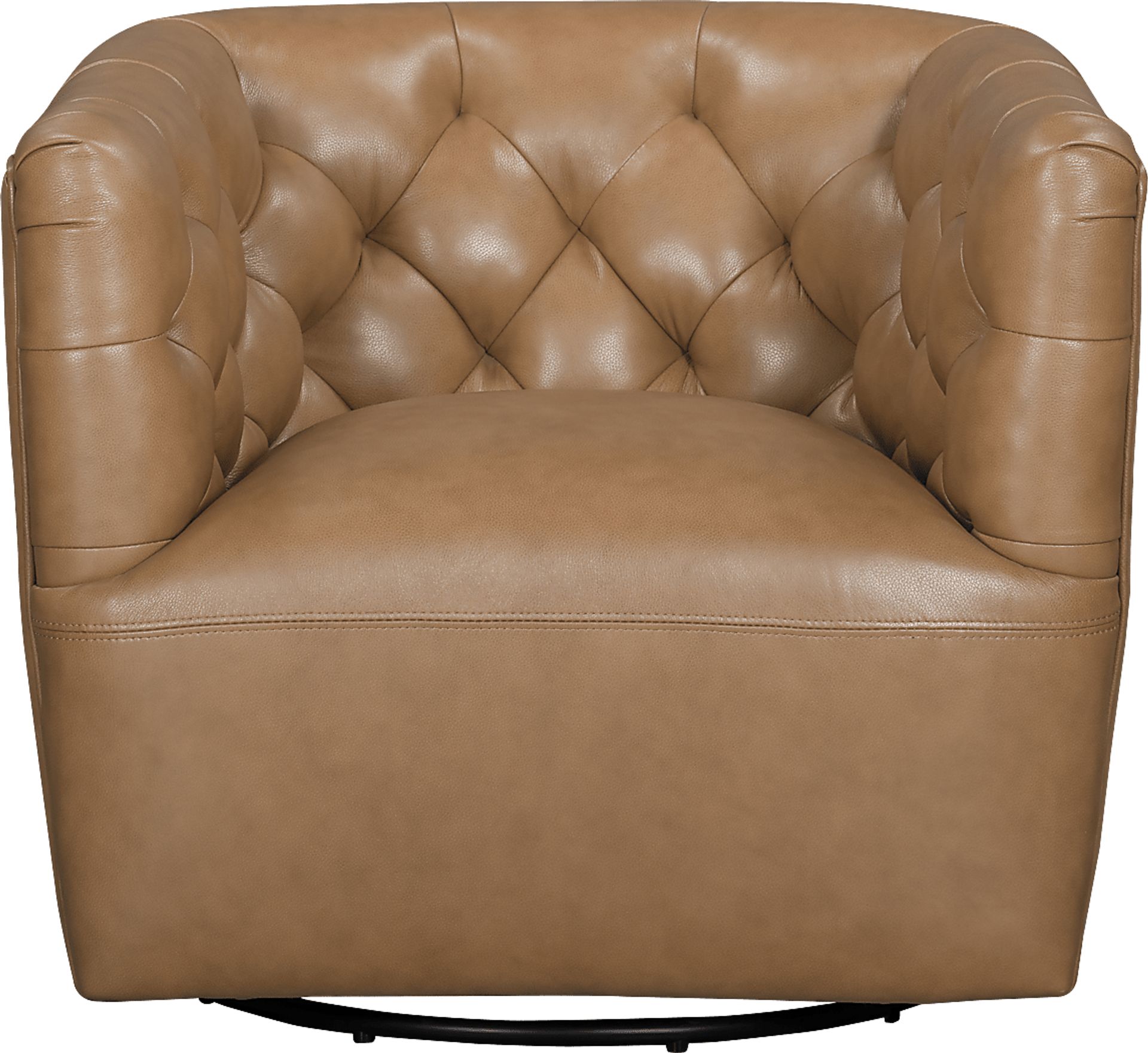 Antonio Camel Leather Swivel Chair - Image 2