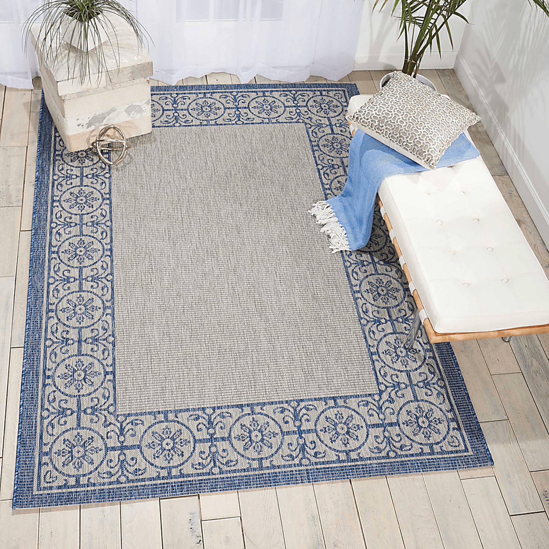 Anvita Blue 8' x 11' Indoor/Outdoor Rug - Image 5