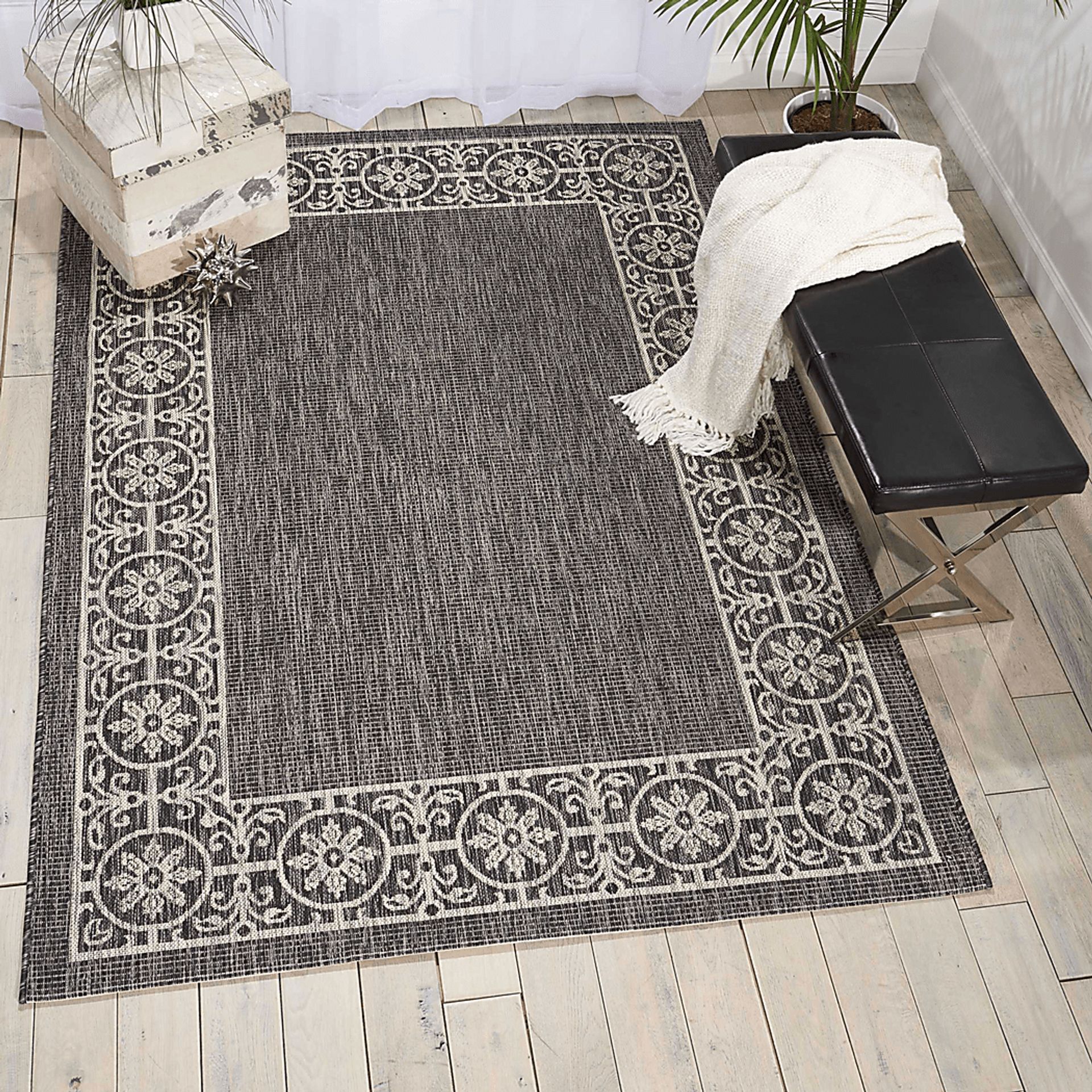 Anvita Charcoal 8' x 11' Indoor/Outdoor Rug - Image 5