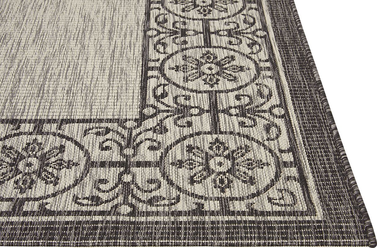 Anvita Gray Polypropylene Fabric Outdoor Rug | Rooms to Go