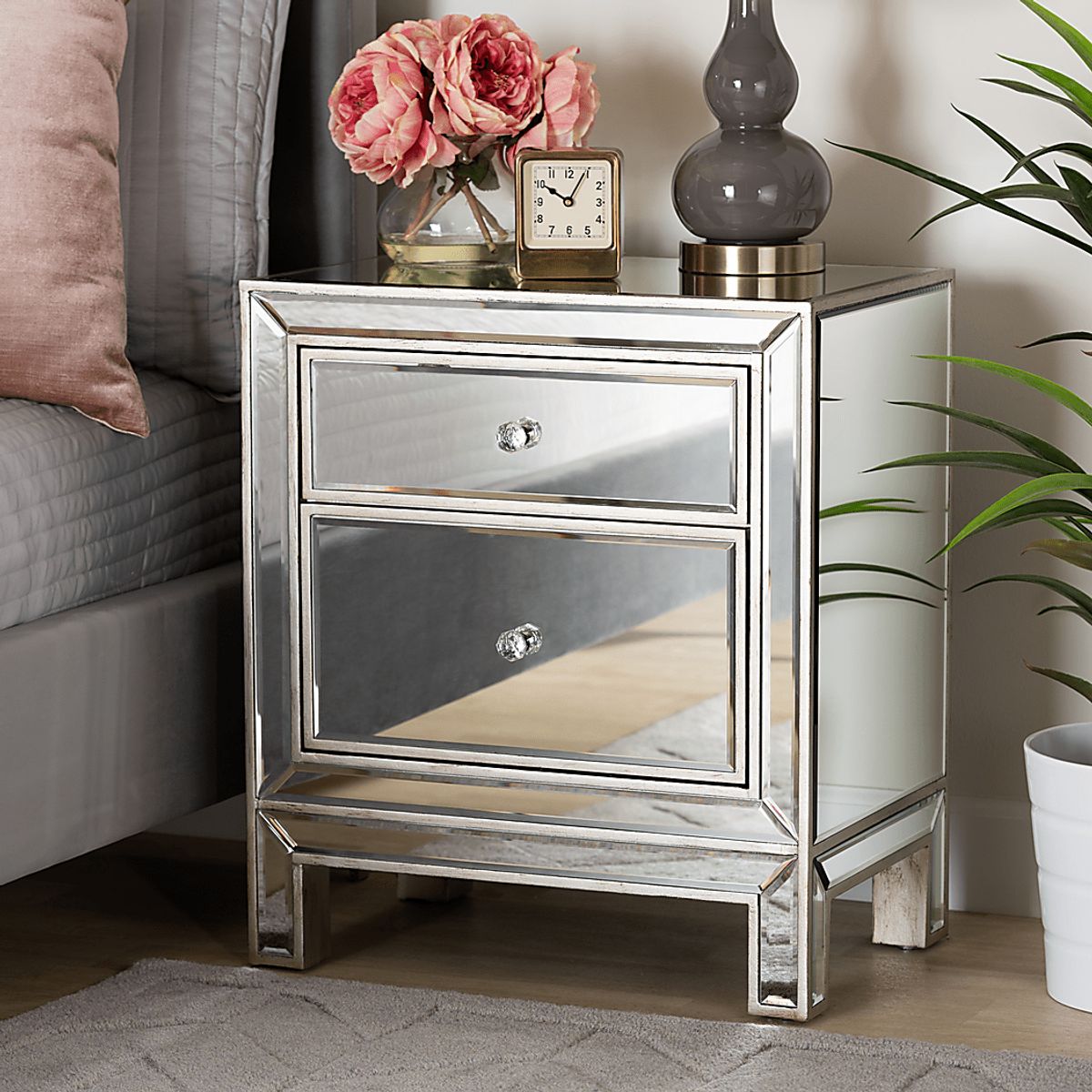 Anzeiger Silver Gray Nightstand 