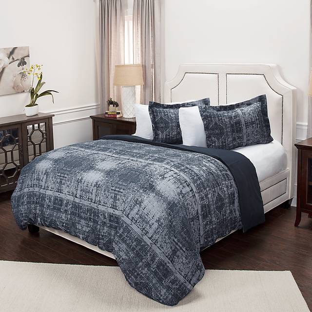Anzia Blue 3 Pc Queen Duvet Set - Thumbnail - Image 1