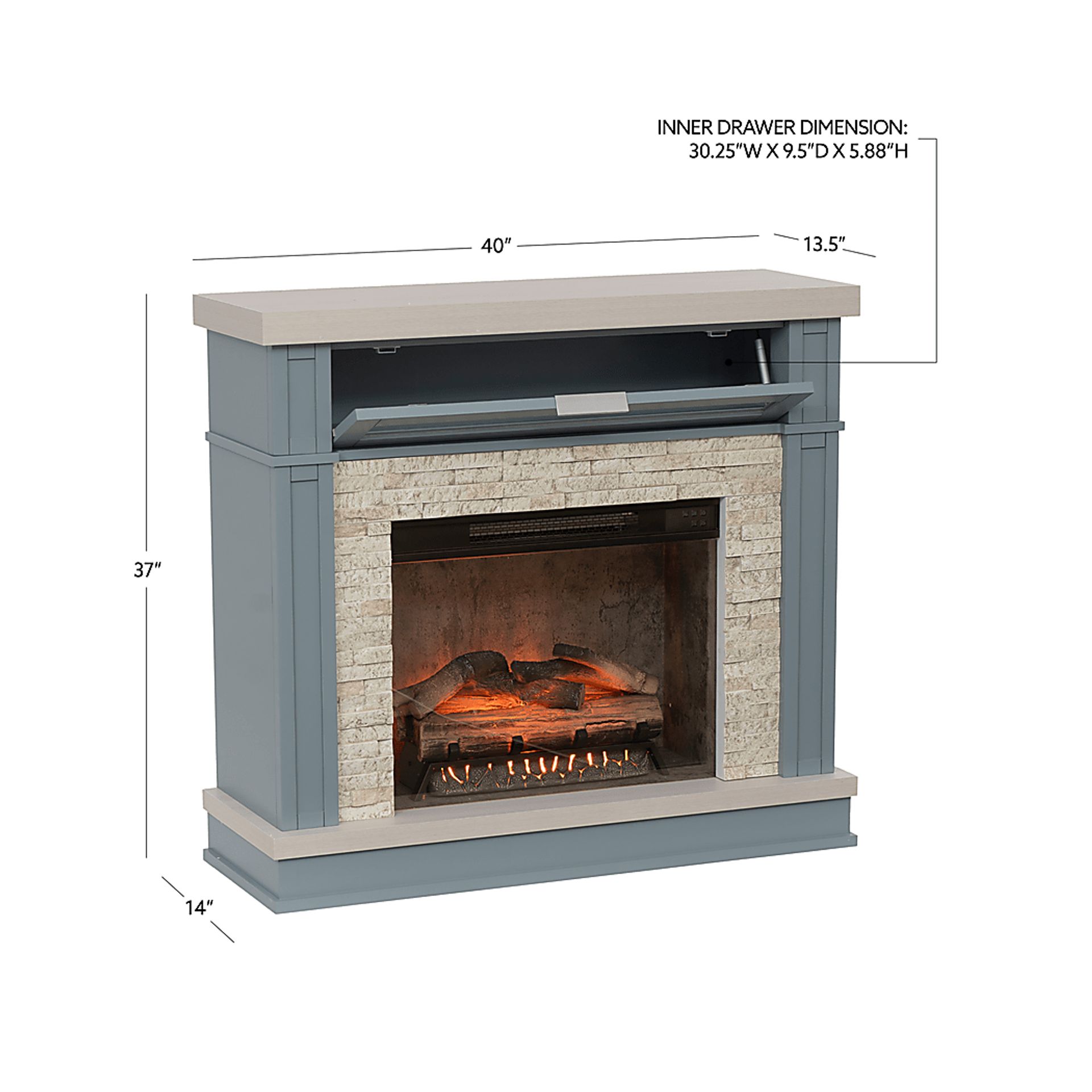 Apeci Blue 40 in. Console with Electric Fireplace - Image 11