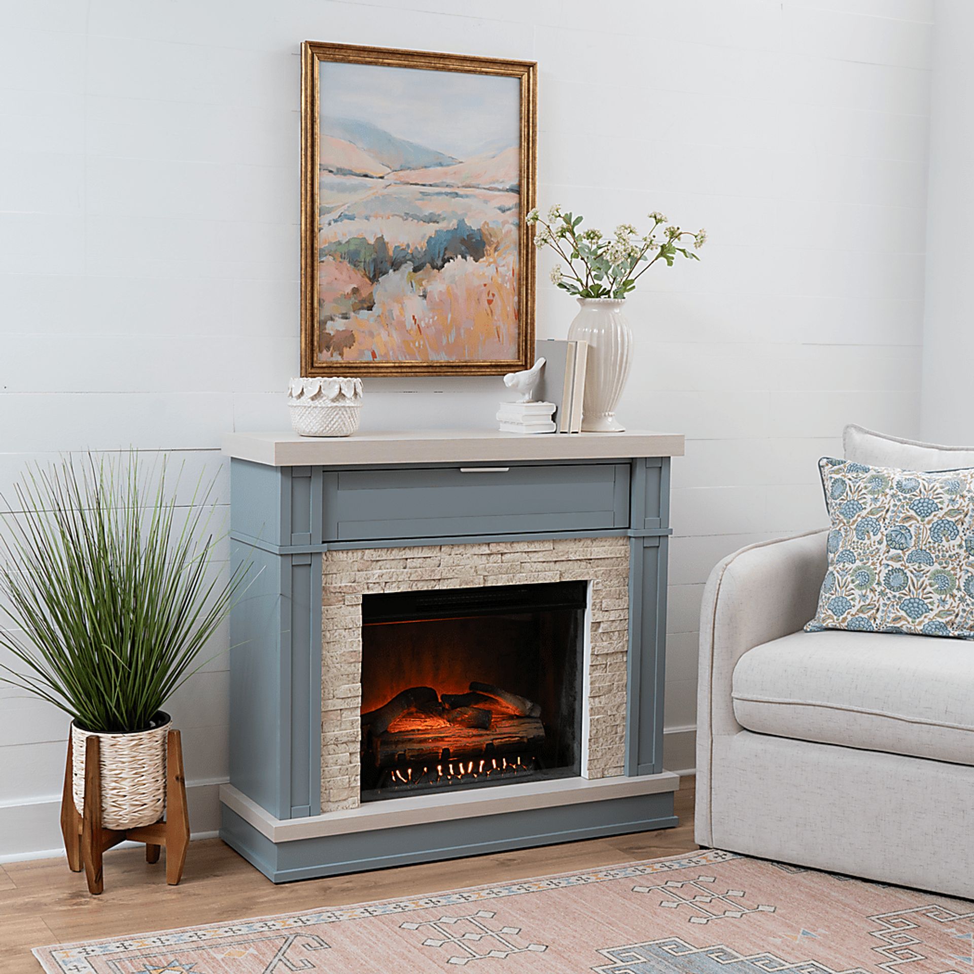 Apeci Blue 40 in. Console with Electric Fireplace - Image 2