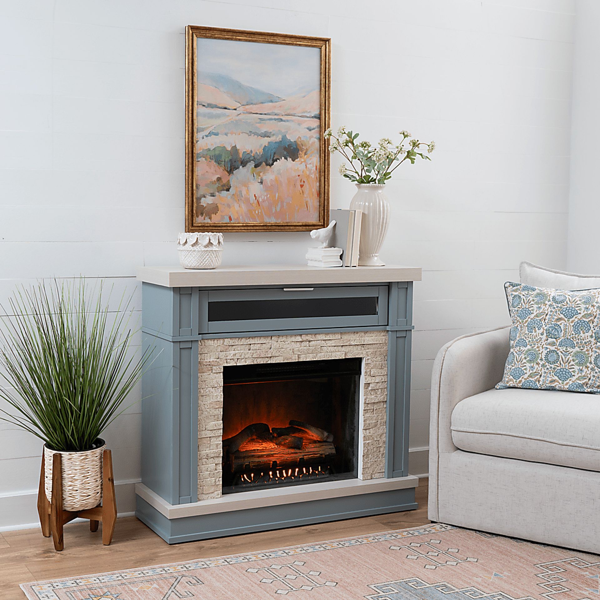 Apeci Blue 40 in. Console with Electric Fireplace - Image 3