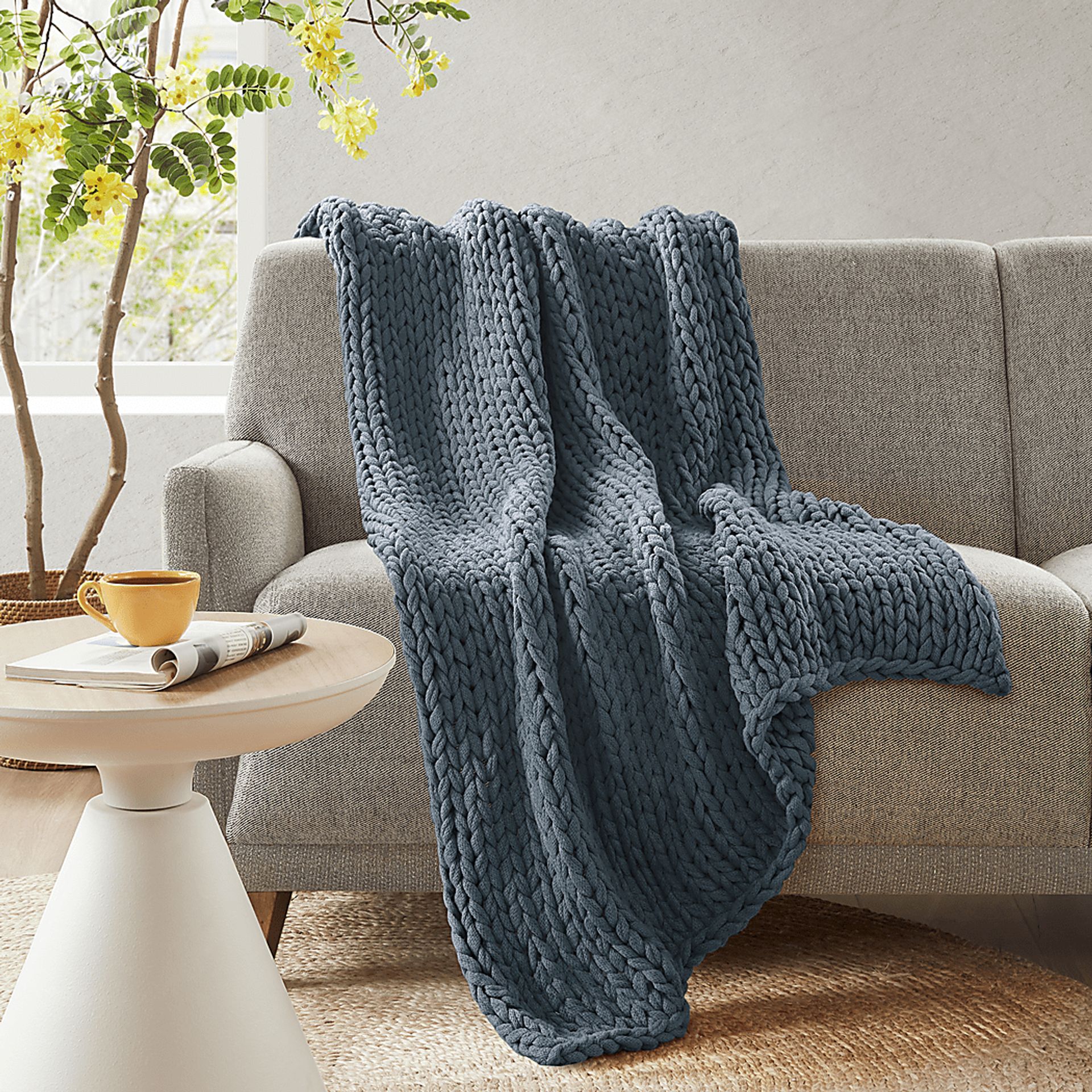 Apenzell Blue Throw Blanket - Image 1