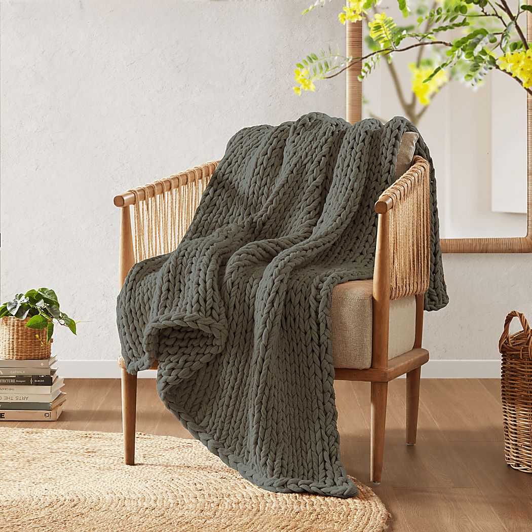 Apenzell Charcoal Throw Blanket