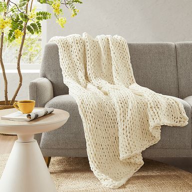 Apenzell Ivory Throw Blanket