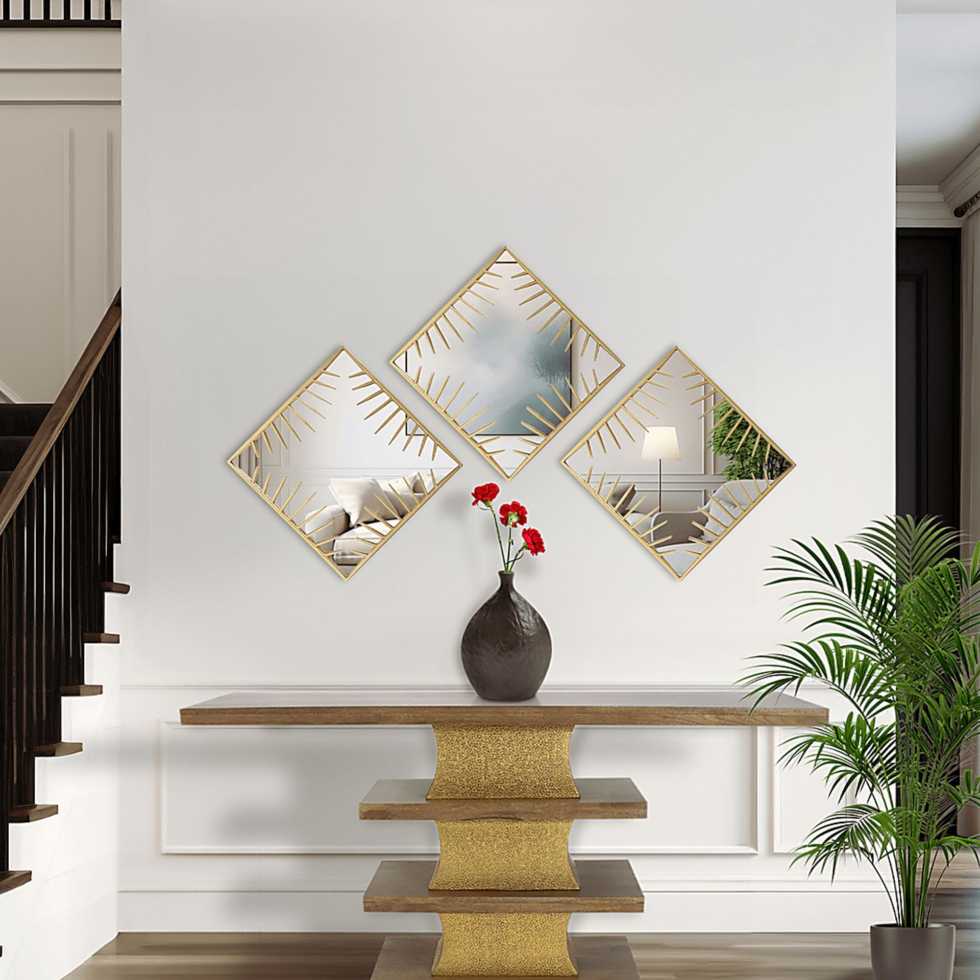 Apepi Gold Square Wall Mirror - Image 3
