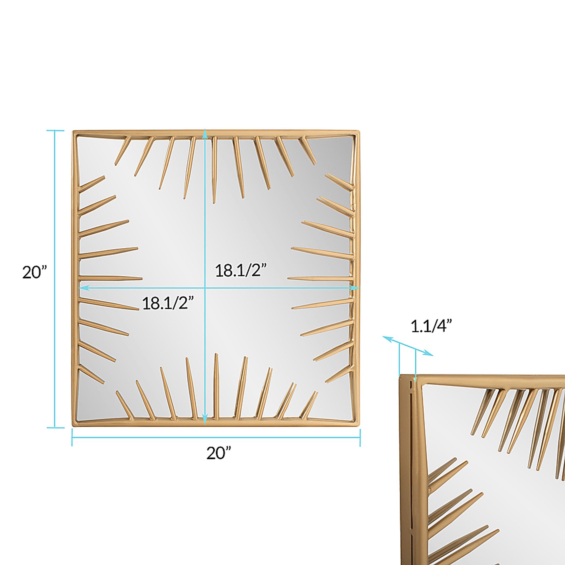Apepi Gold Square Wall Mirror - Image 7