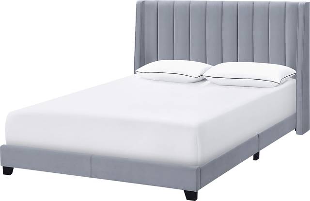 Aphelia Gray King Bed - Thumbnail - Image 1