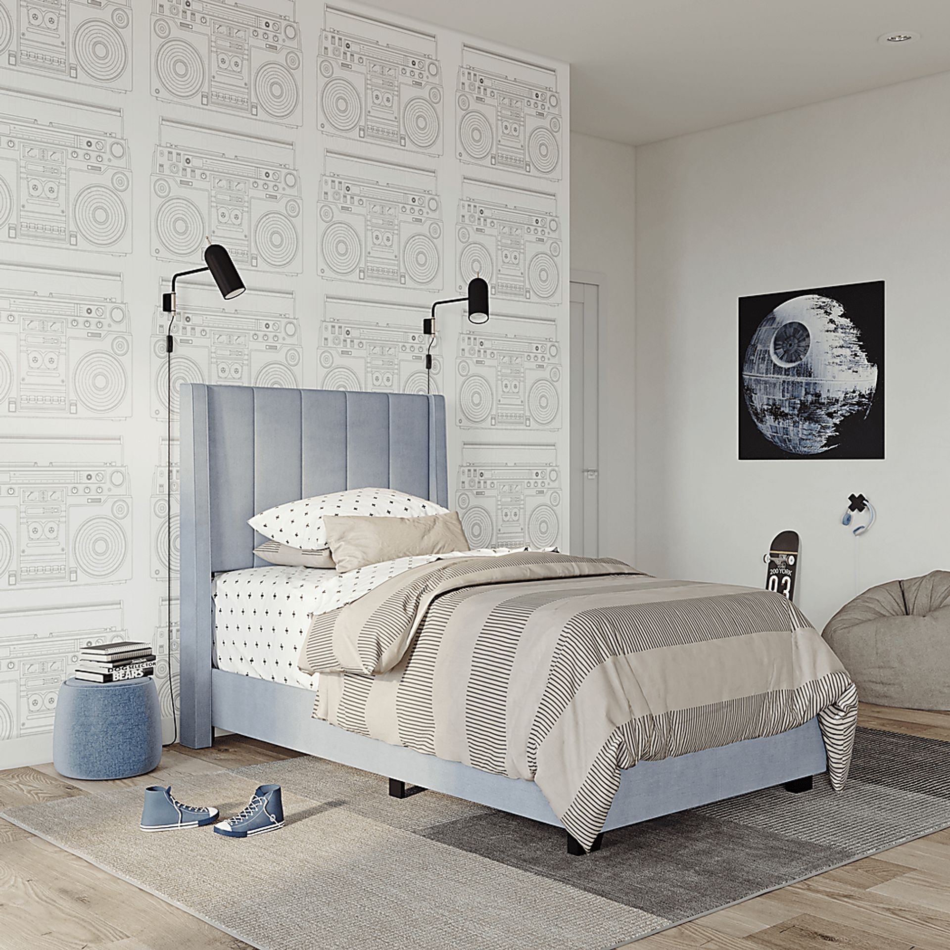 Aphelia Gray Twin Bed - Image 7