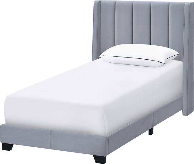 Aphelia Gray Twin Bed - Thumbnail - Image 1