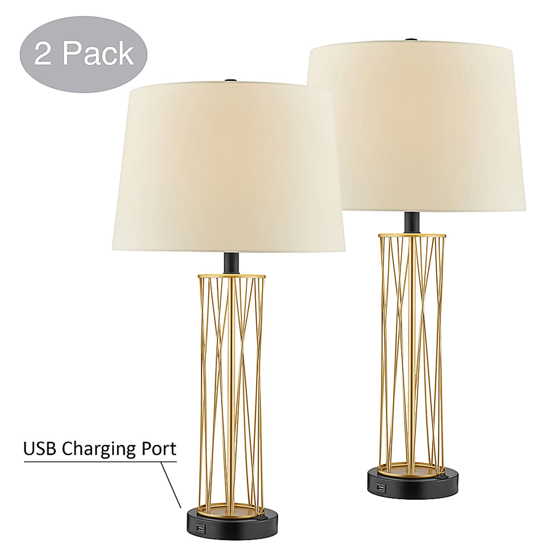 Appaloosa Point Gold Table Lamps, Set of 2 - Image 2