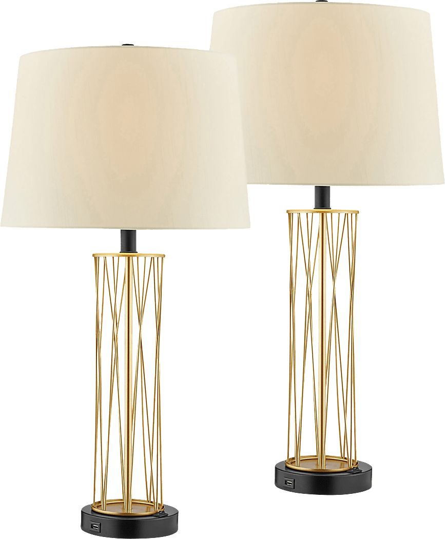 Appaloosa Point Gold Table Lamps, Set of 2