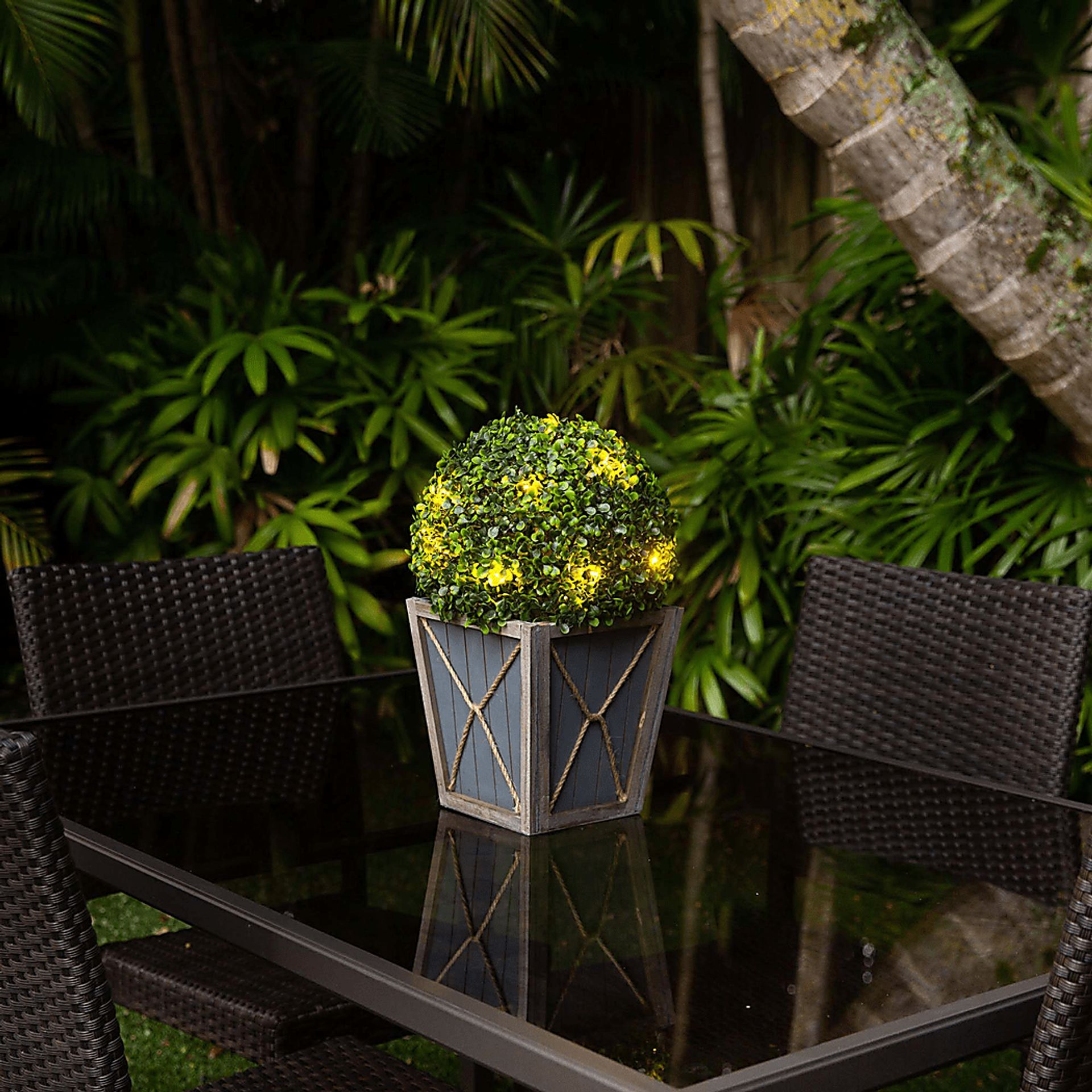 Appleberry I Green Artificial Boxwood Ball Topiary - Image 7