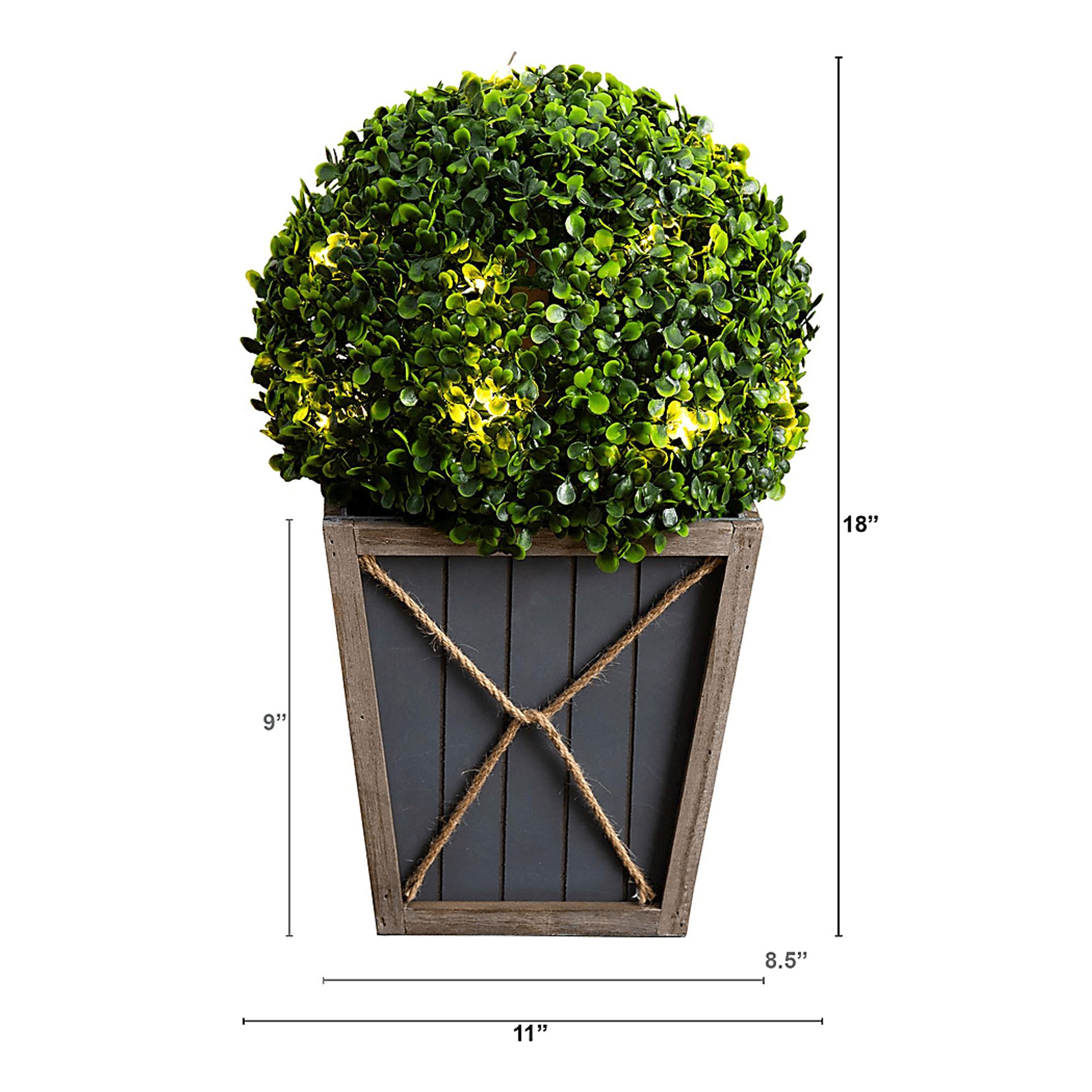 Appleberry I Green Artificial Boxwood Ball Topiary - Image 9