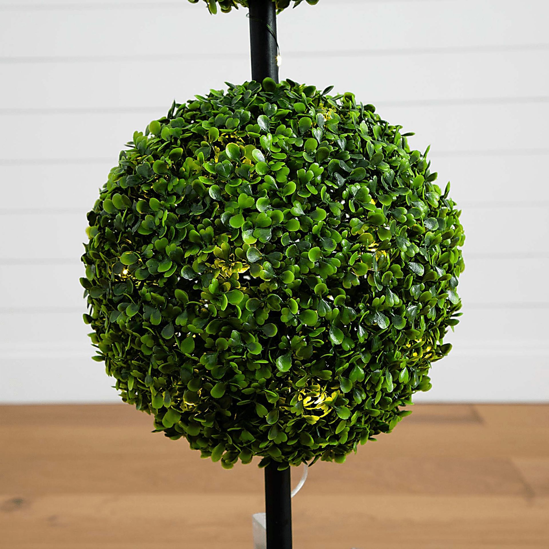Appleberry II Green Artificial Double Ball Boxwood Topiary - Image 4