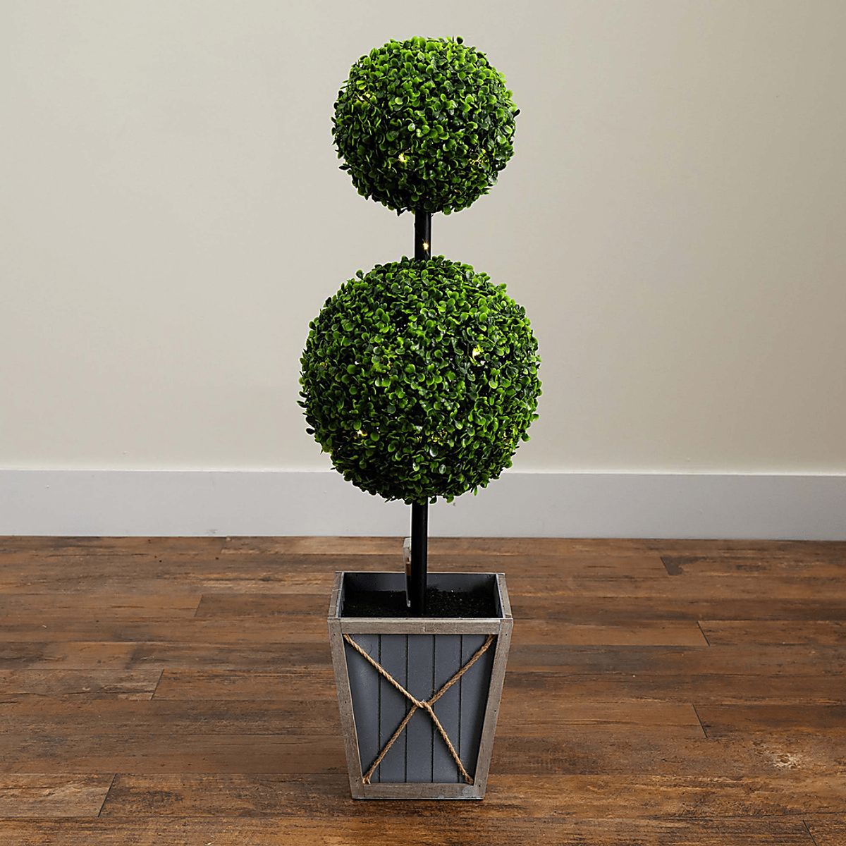 Appleberry II Green Artificial Double Ball Boxwood Topiary | Rooms to Go