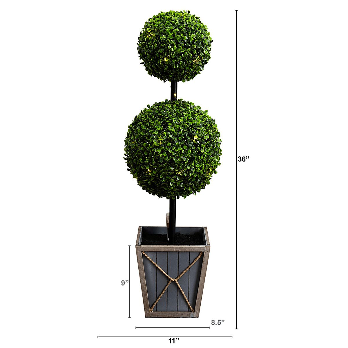 Appleberry II Green Artificial Double Ball Boxwood Topiary | Rooms to Go