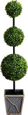 Appleberry III Green Artificial Triple Ball Boxwood Topiary