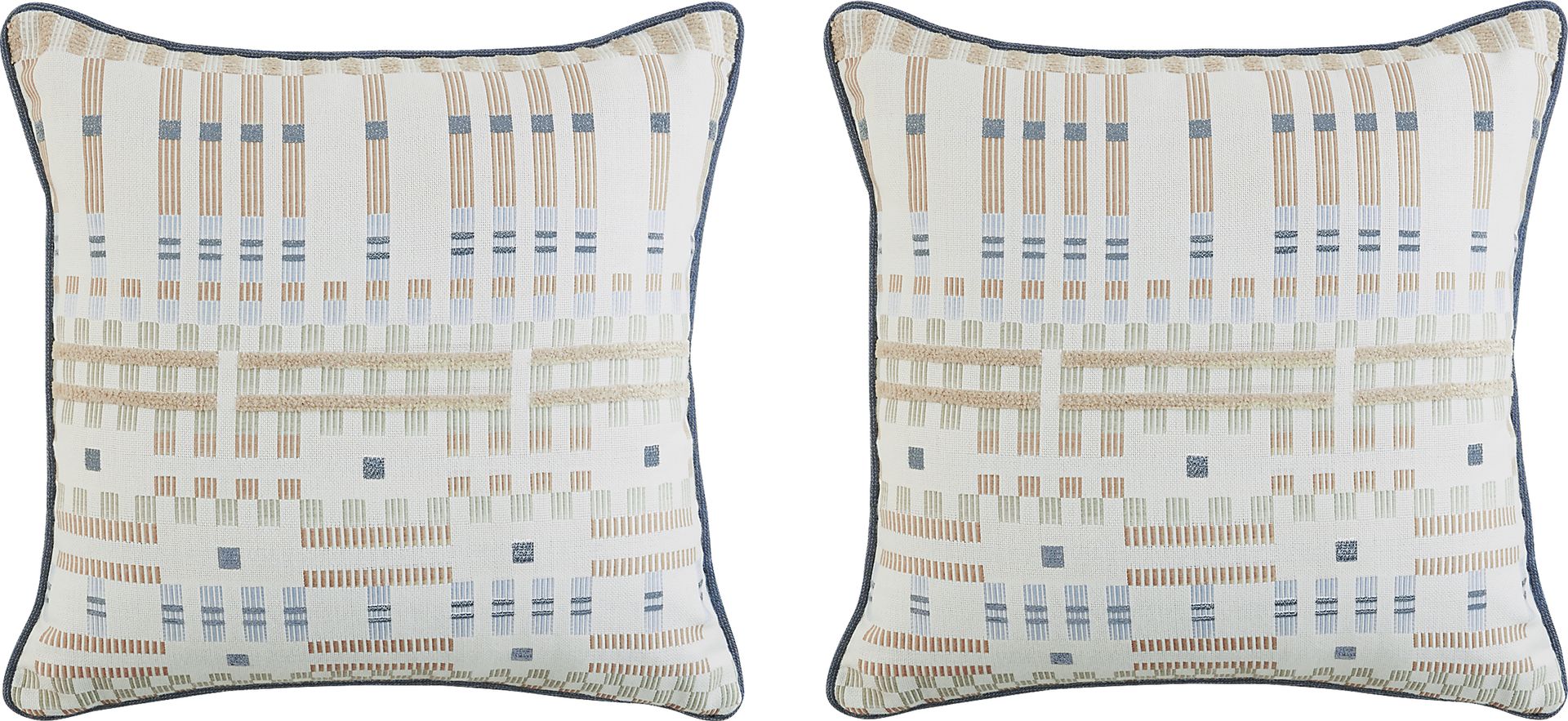 Approach Shore Blue Indoor/Outdoor Accent Pillows, Set of 2 - Image 1