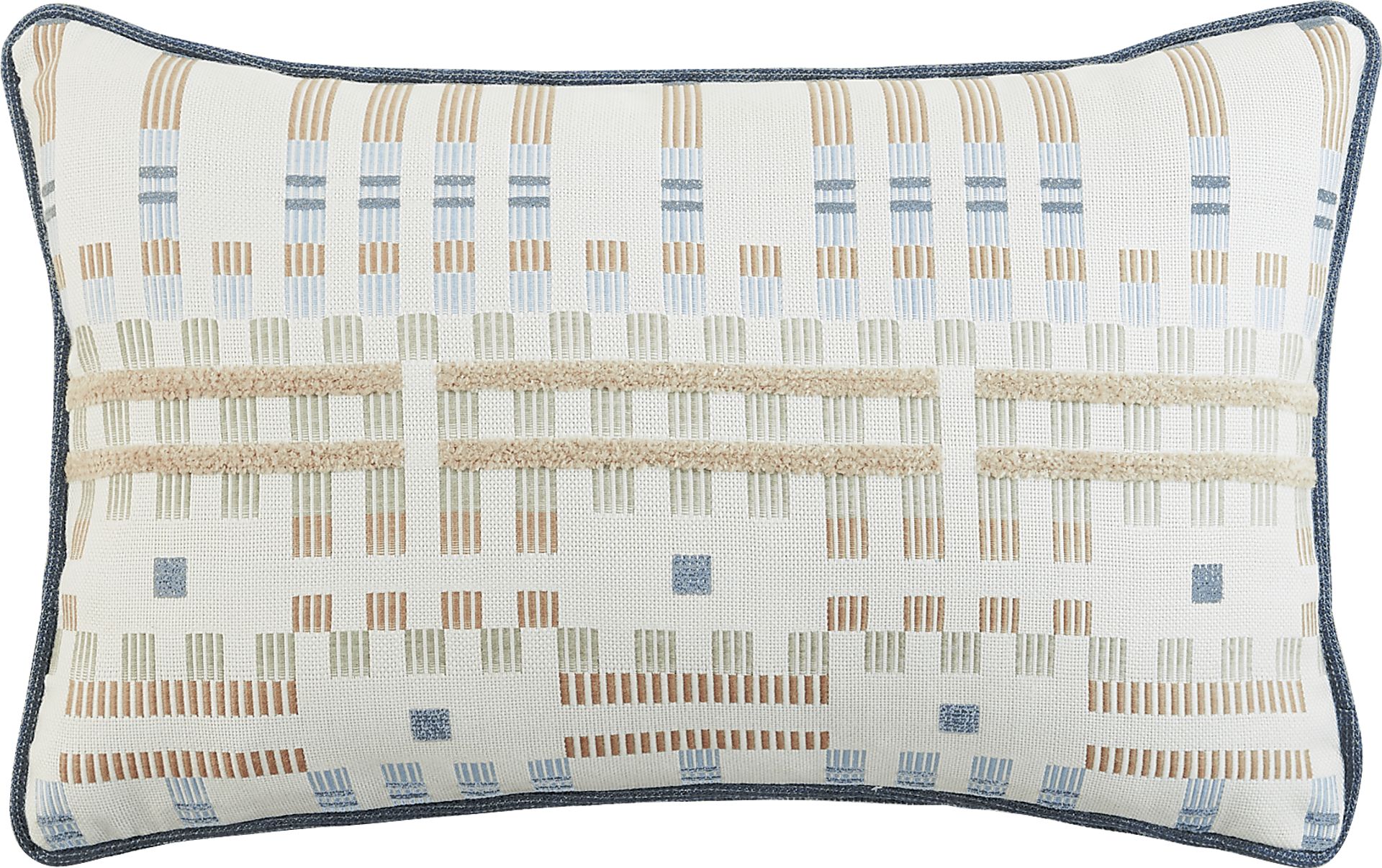 Approach Shore Blue Indoor/Outdoor Kidney Pillow - Image 1