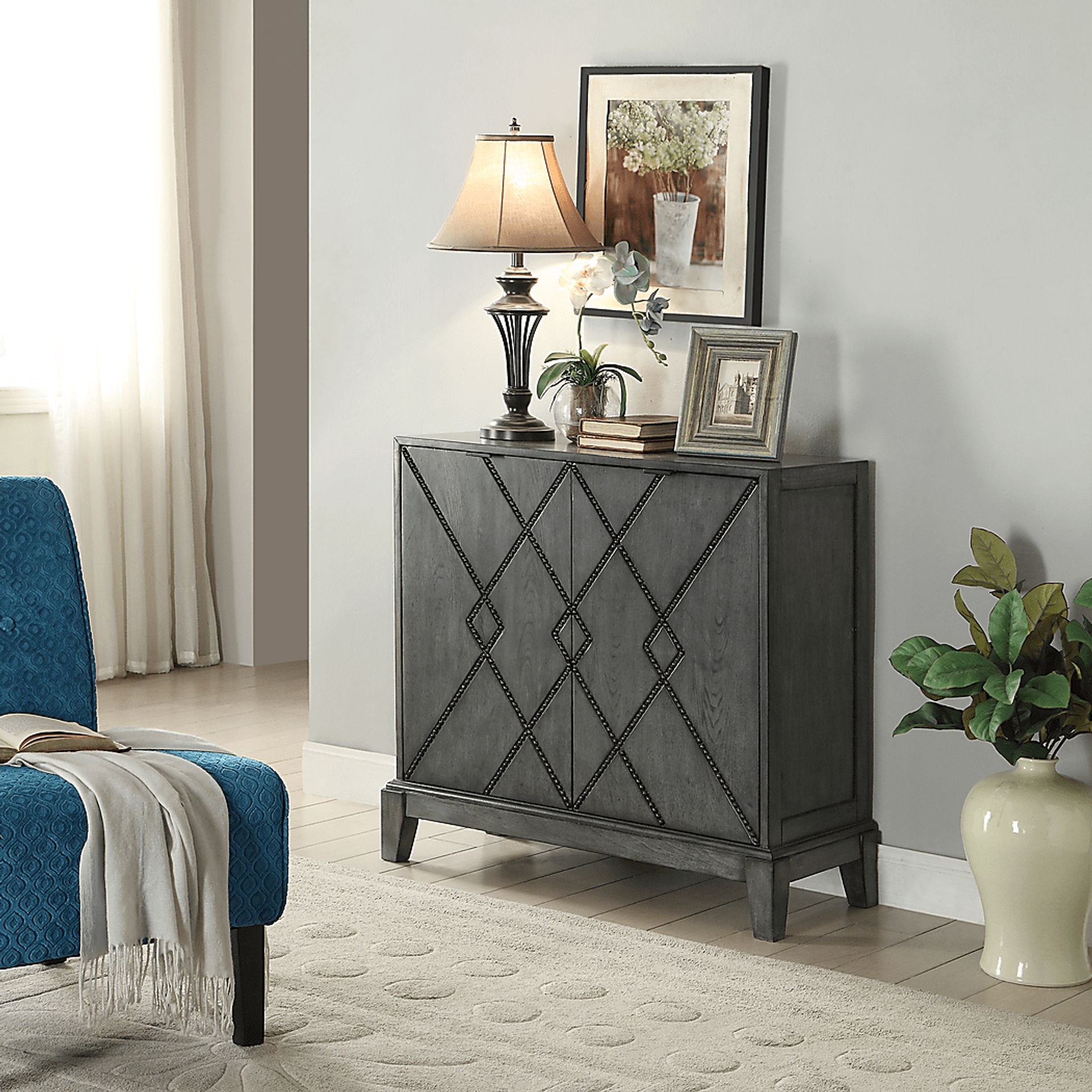 Aquan Gray Accent Cabinet - Image 3