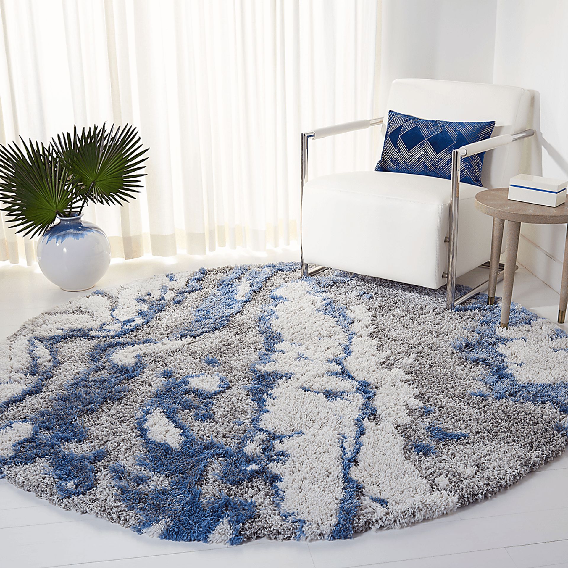 Aquatica Blue 8' Round Rug - Image 3
