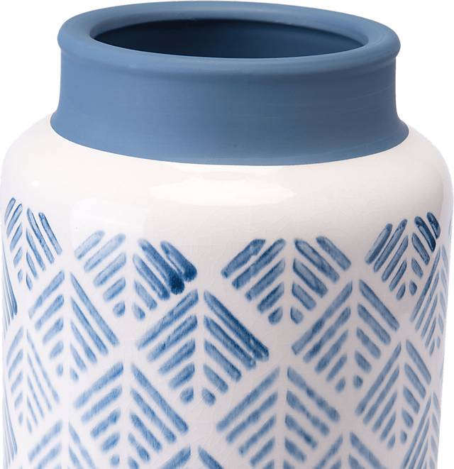 Aquitaine Blue and White Large Outdoor Vase - Thumbnail - Image 2