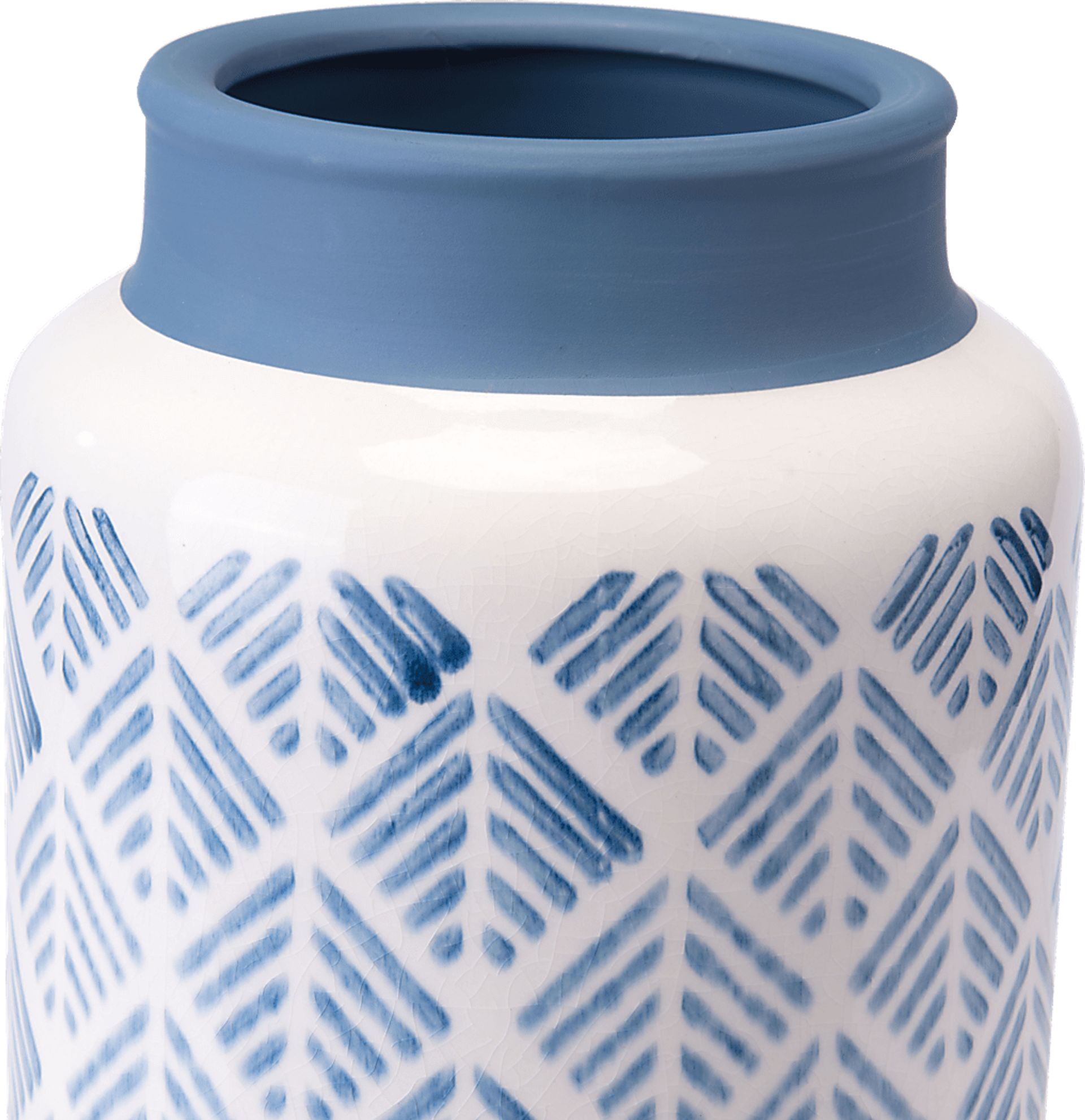 Aquitaine Blue and White Large Outdoor Vase - Image 2