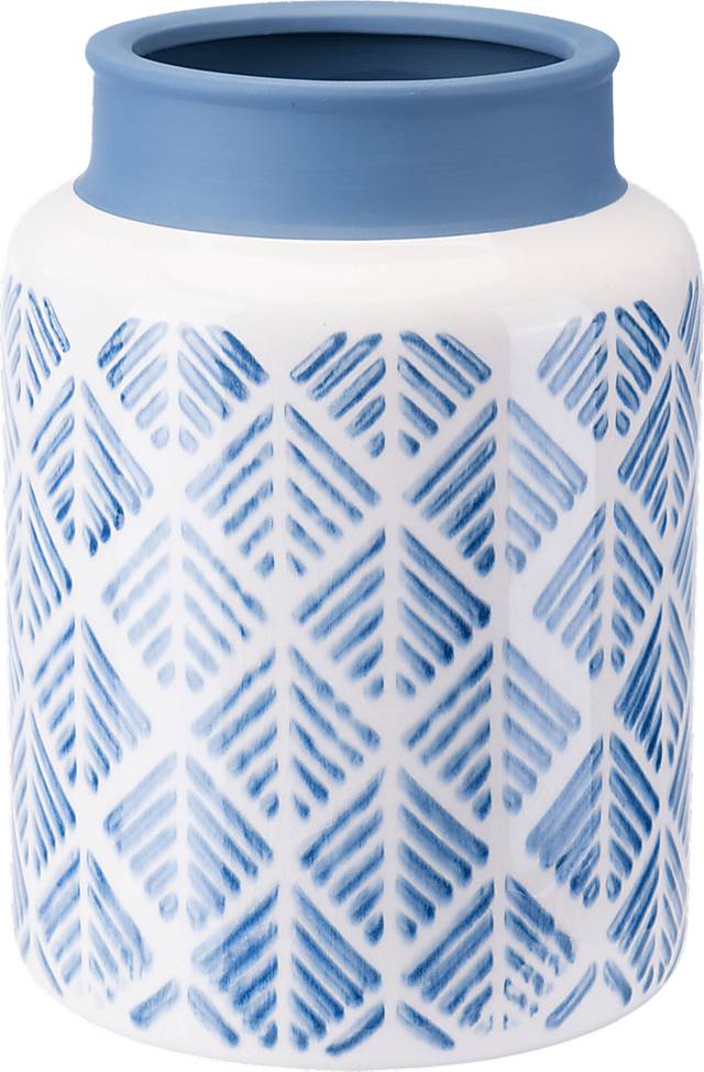 Aquitaine Blue and White Large Outdoor Vase - Thumbnail - Image 1