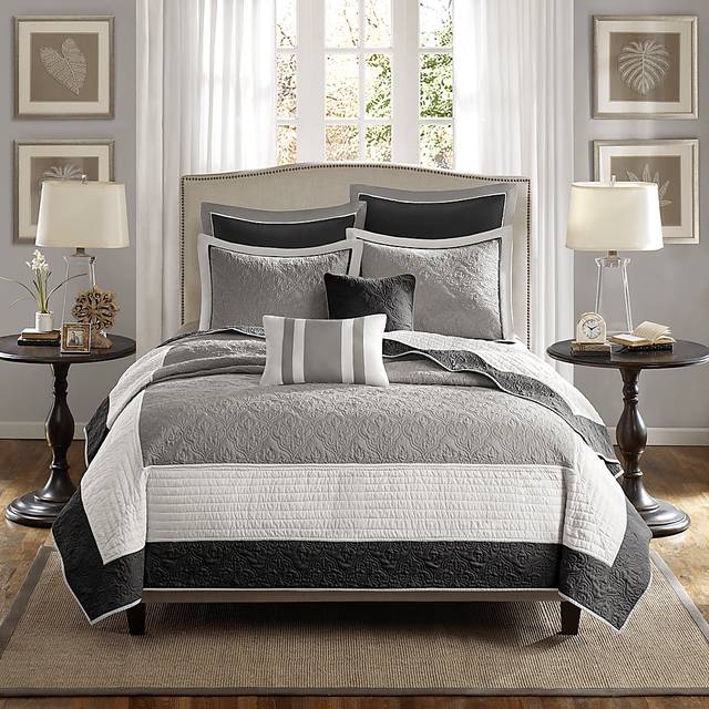 Aracely Black 7 Pc King Coverlet Set - Thumbnail - Image 1
