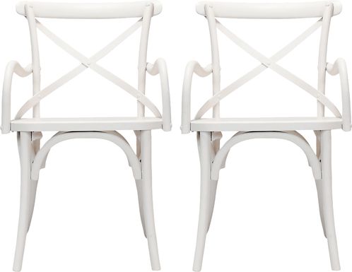 Araeno White Dining Chair, Set of 2