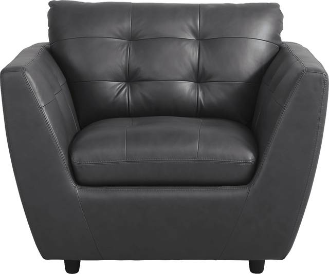 Aragon Blue Leather Chair - Thumbnail - Image 2