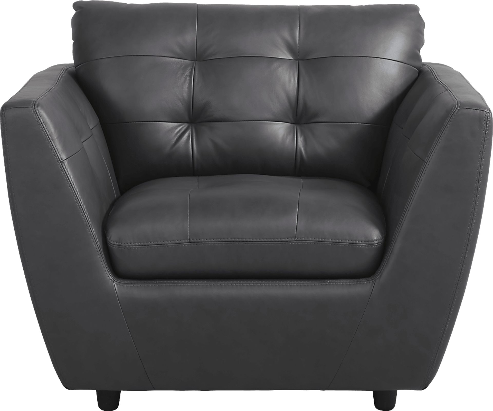 Aragon Blue Leather Chair - Image 2