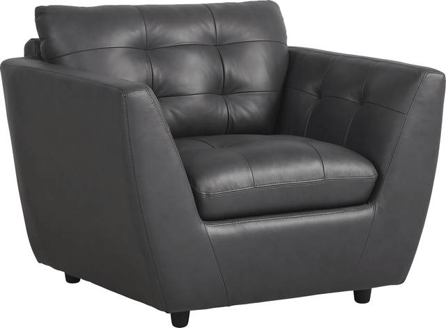 Aragon Blue Leather Chair - Thumbnail - Image 1
