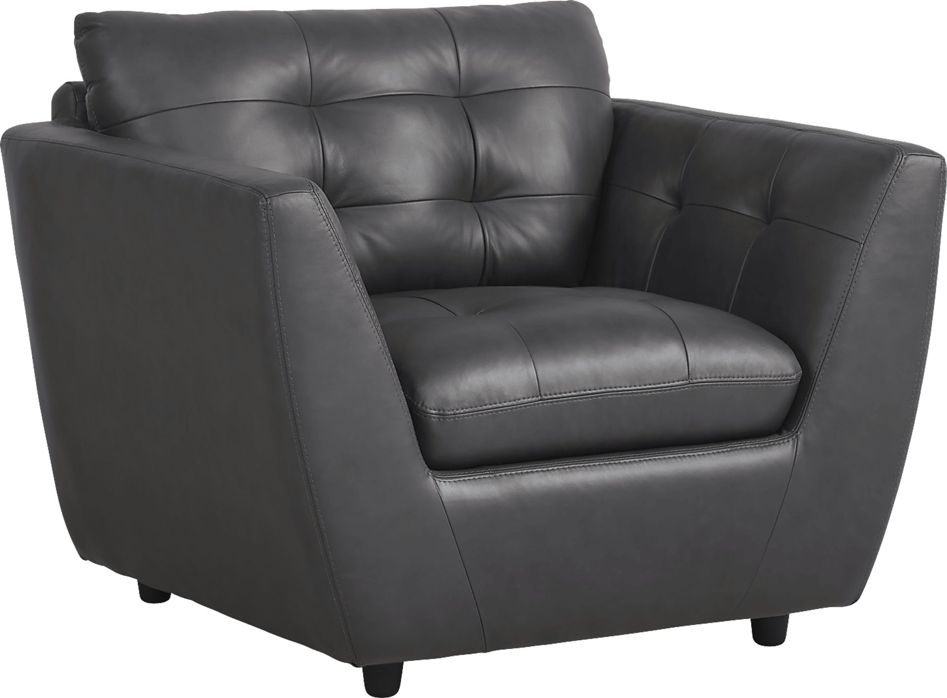 Aragon Blue Leather Chair - Image 1
