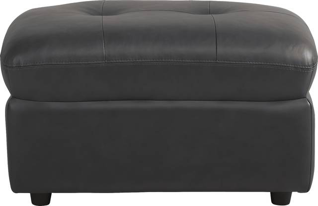 Aragon Blue Leather Ottoman - Thumbnail - Image 2