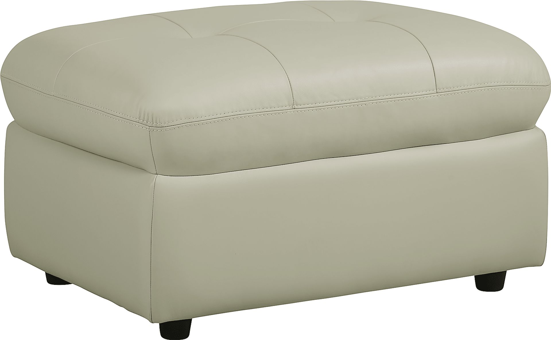 Aragon Platinum Leather Ottoman - Image 2