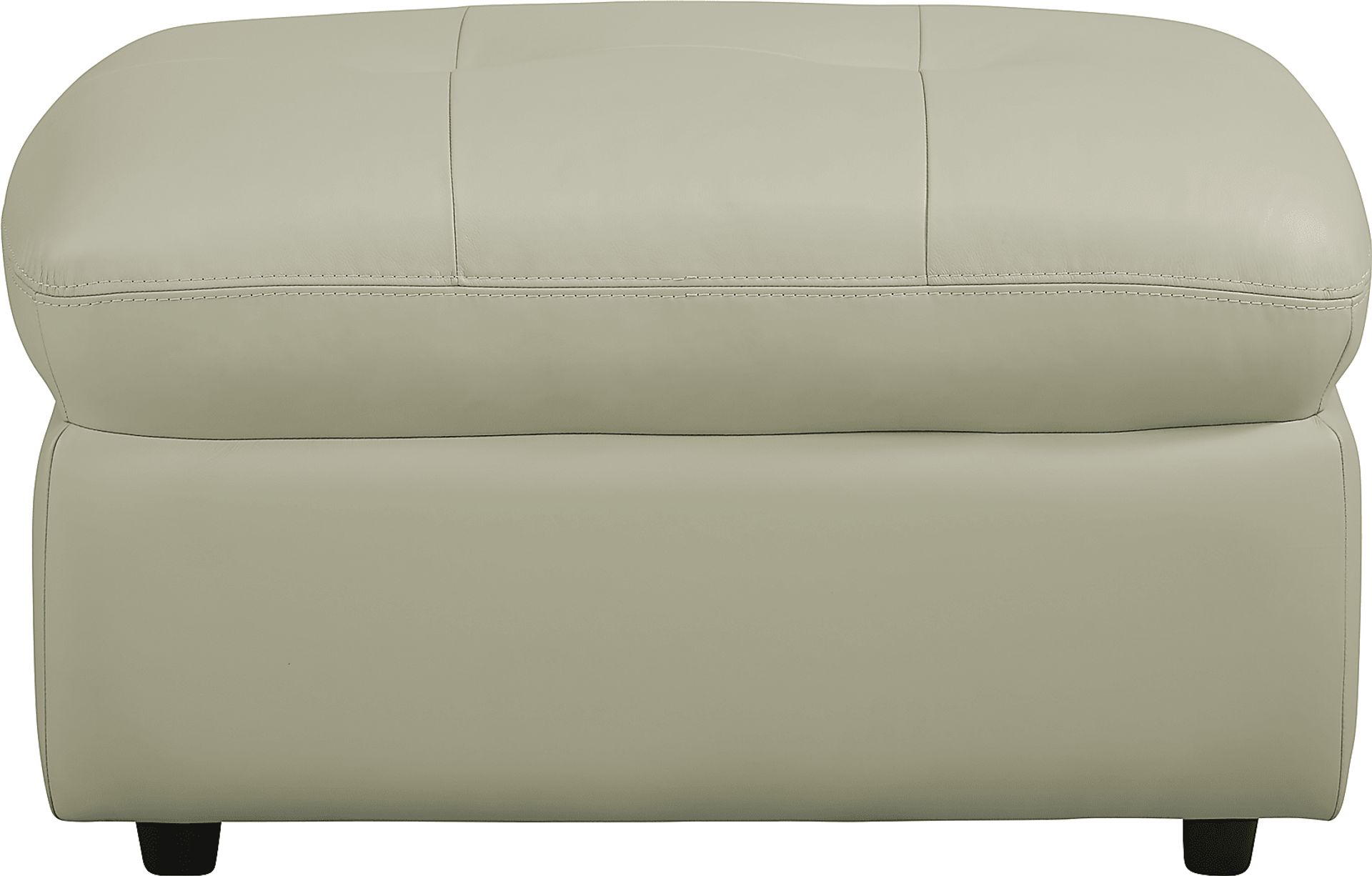 Aragon Platinum Leather Ottoman - Image 1