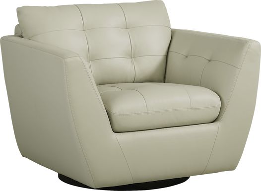 Aragon Platinum Leather Swivel Chair