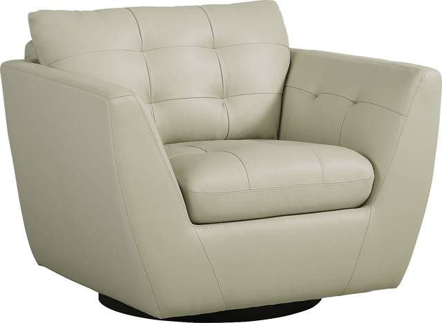 Aragon Platinum Leather Swivel Chair - Thumbnail - Image 1