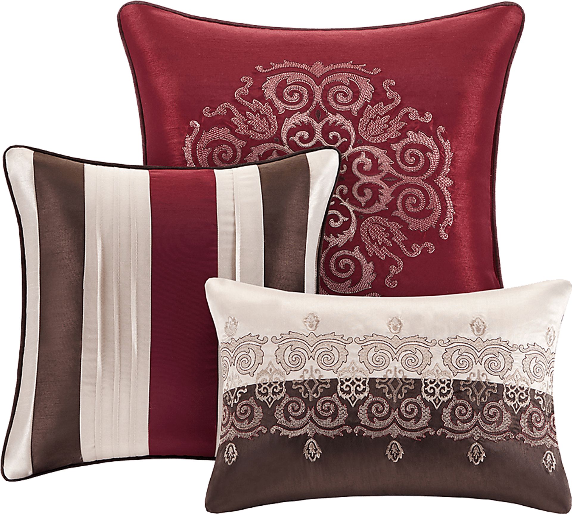 Aragonne Red 7 Pc King Comforter Set - Image 3