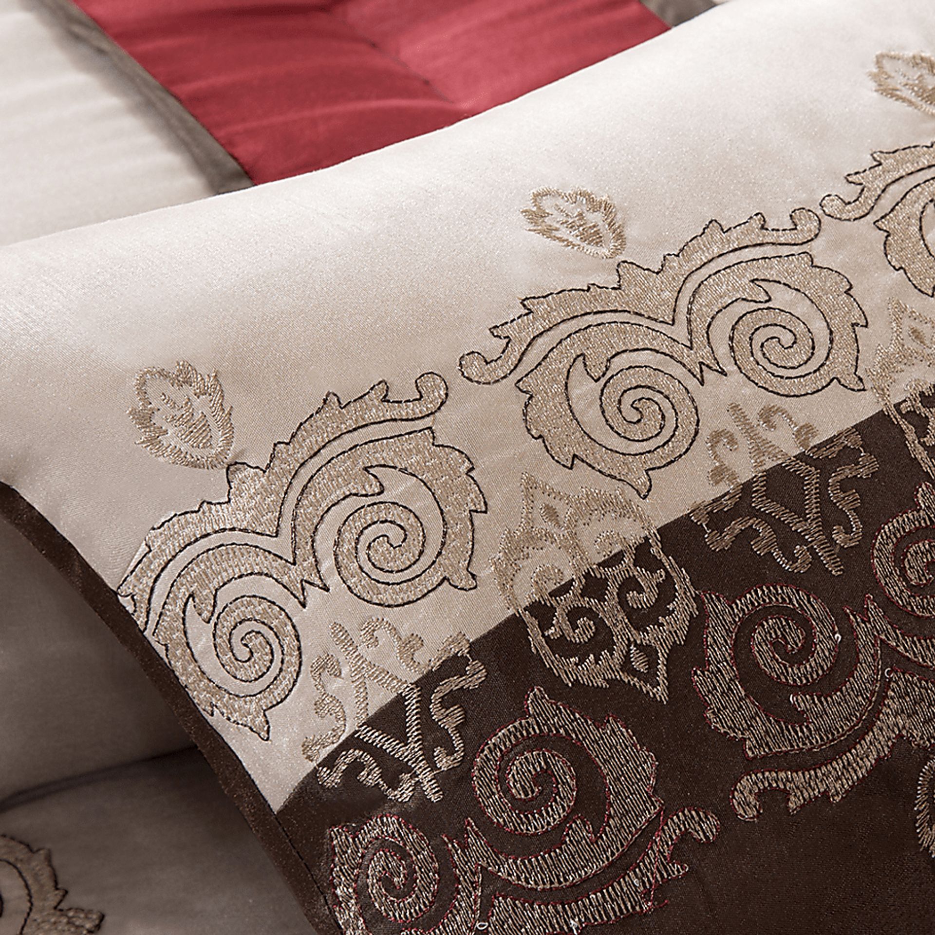 Aragonne Red 7 Pc King Comforter Set - Image 4
