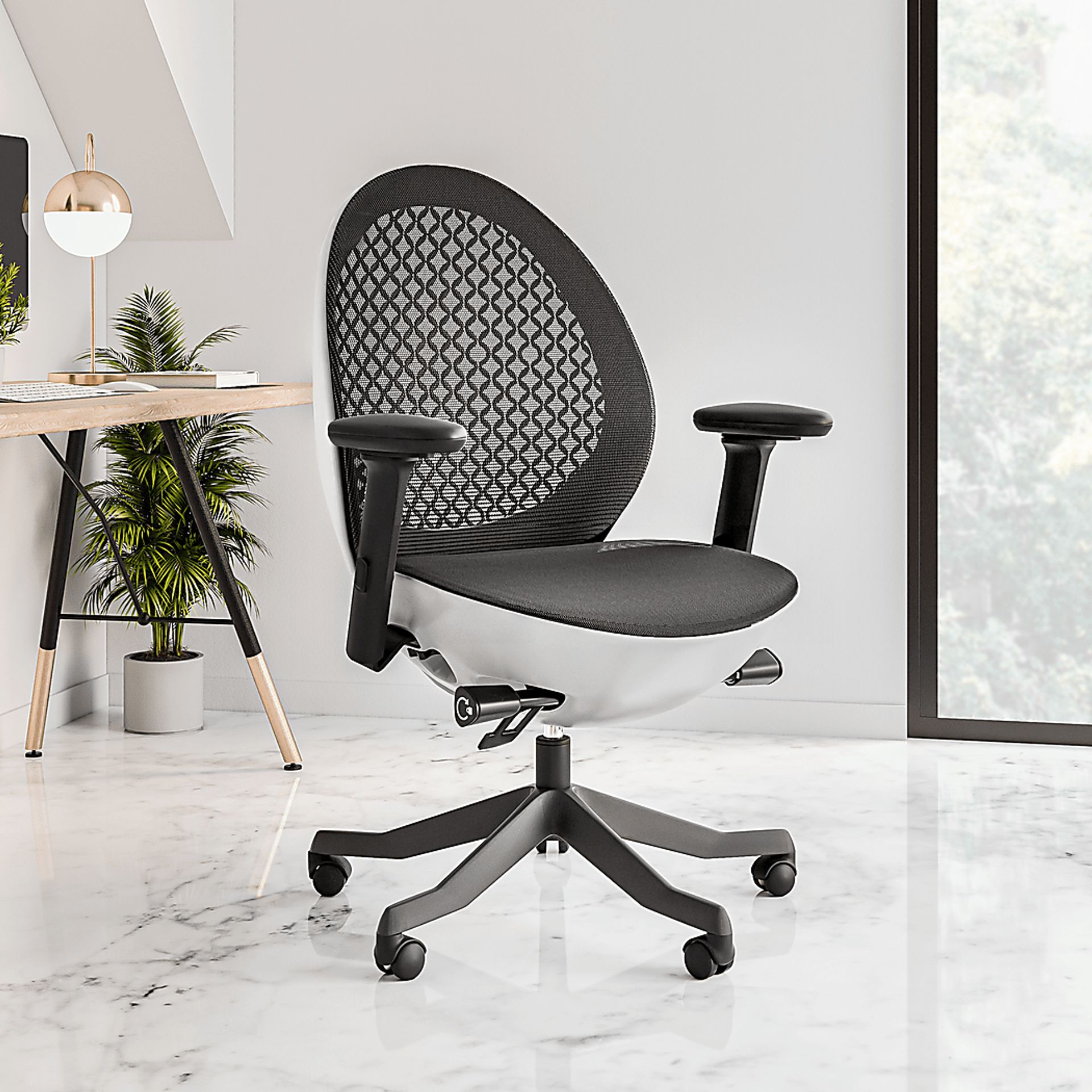 Arakhe White Office Chair - Image 2