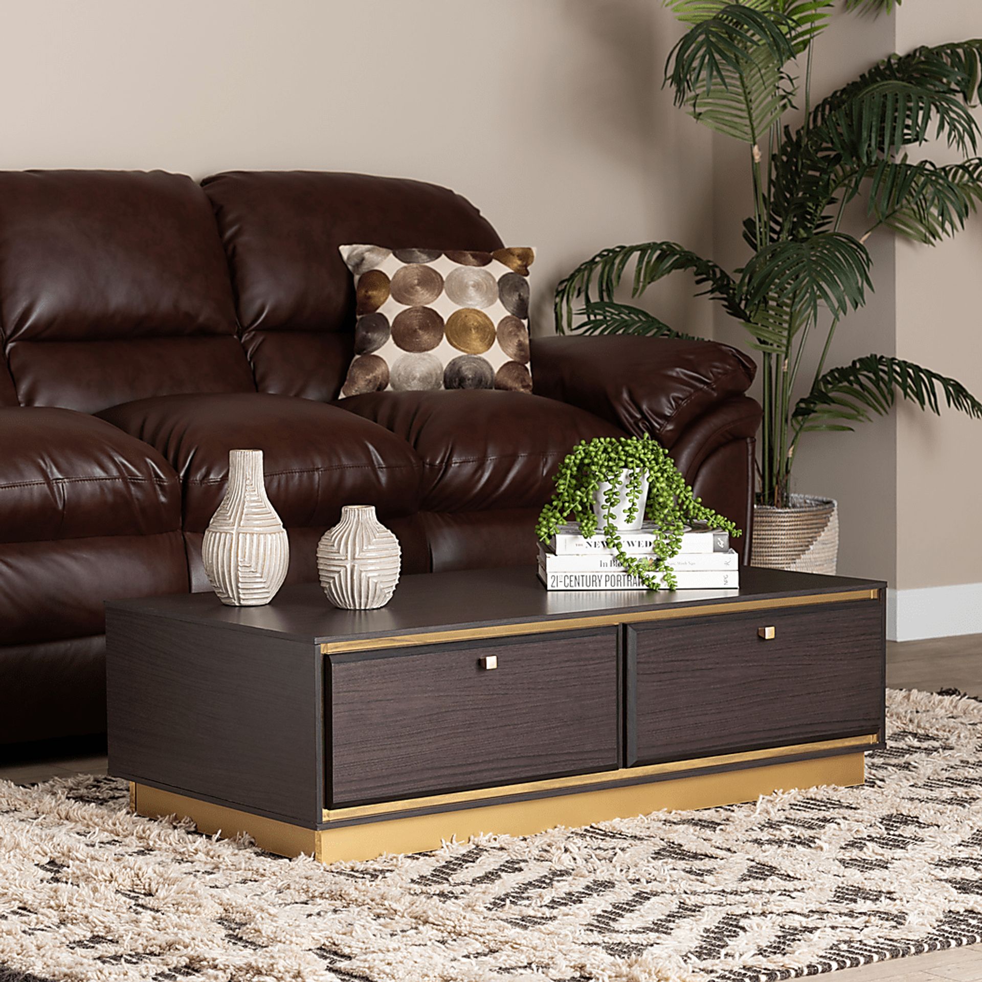 Aralena Dark Brown Cocktail Table - Image 2