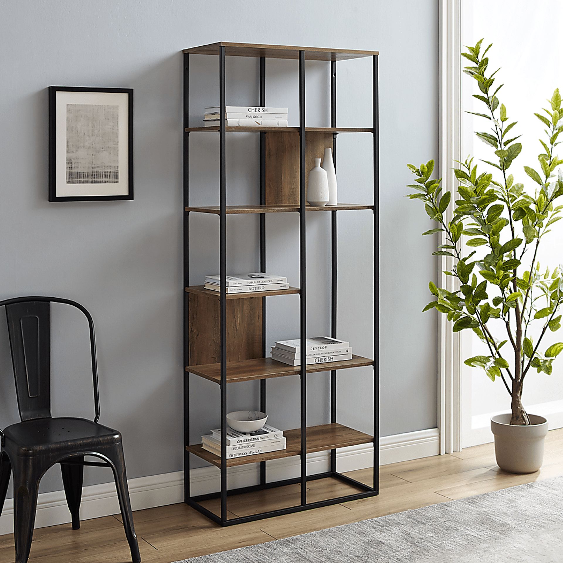 Aralia Brown Bookcase - Image 5